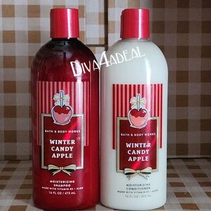 Bath & Body Works WINTER CANDY APPLE 16 OZ Shampoo & Conditioner Set